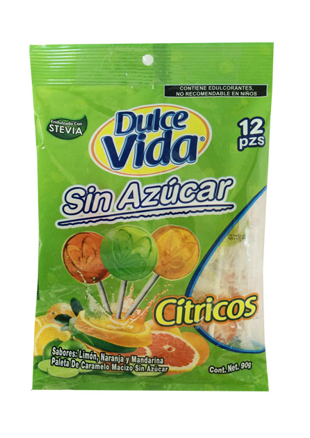 Paleta Dulce Vida Cítricos bolsa 12 piezas